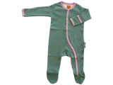 organic footed playsuit - green bay