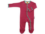 organic footed playsuit - red bud