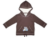 organic hoodie - fantail - chocolate