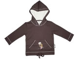 organic hoodie - morepork - chocolate