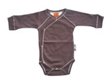 organic kimono body suit - chocolate