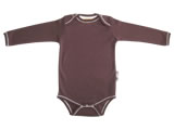 organic long sleeve body suit - chocolate