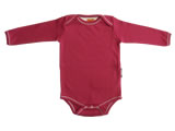 organic long sleeve body suit - red bud