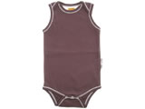 organic singlet body suit - chocolate