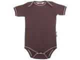 organic short sleeve body suit - chocolate