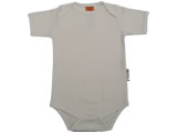 organic short sleeve body suit - natural