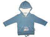 organic hoodie - fantail - blue berry