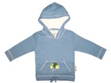 organic hoodie - kakapo - blue berry