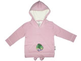 organic hoodie - kakapo - pink nectar