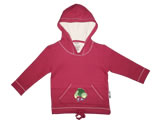 organic hoodie - kakapo - red bud