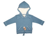 organic hoodie - morepork - blue berry