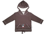 organic hoodie - oyster catcher - chocolate