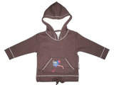 organic hoodie - pukeko - chocolate