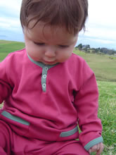 playsuit with trim : comfortable organic cotton babywear