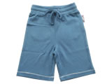 organic drawstring pocket shorts - blue berry