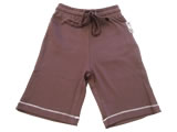 organic drawstring pocket shorts - chocolate