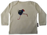 organic envelope neck t-shirt - natural - pukeko